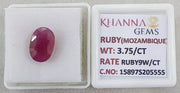 3.75/CT Natural Ruby Stone with Govt. Lab Certificate-15897S205555